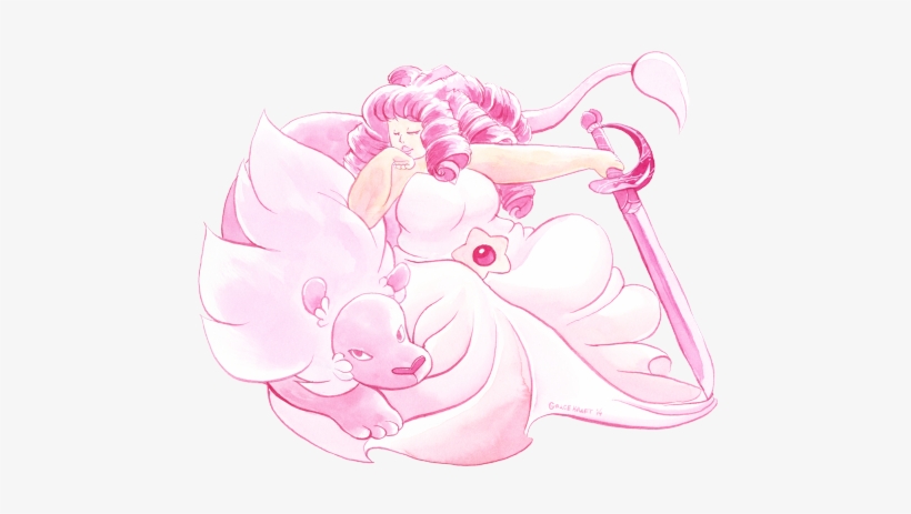 Watercolor Fan Art Rose Quartz Mothers Day Steven Universe - Steven Universe, transparent png #1816044