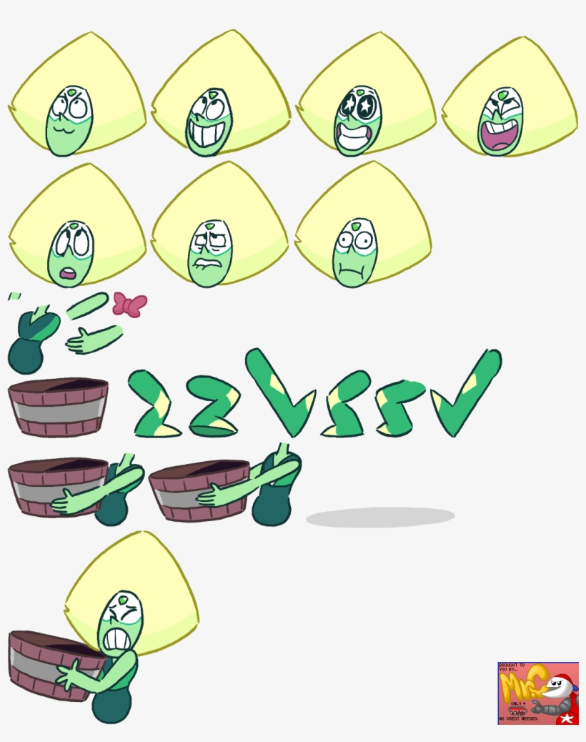 Click For Full Sized Image Peridot - Steven Universe Sprite Sheet, transparent png #1817135