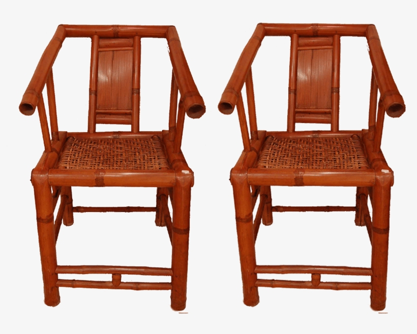 Bamboo Barber Chairs Item Number： 0764ab Pair Of Bamboo - Barber Chair, transparent png #1817427