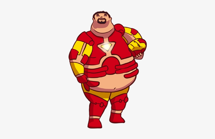 What If Superheros Let Themselves Go - Fat Iron Man Cartoon, transparent png #1817704