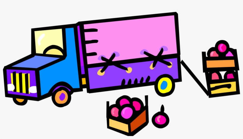 Graphic Transparent Stock Transport With Boxes Of Fruit, transparent png #1818157