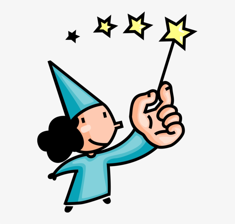 Vector Illustration Of Sorcerer Sorceress Wizard Magician - Magic Wand Clipart, transparent png #1818292