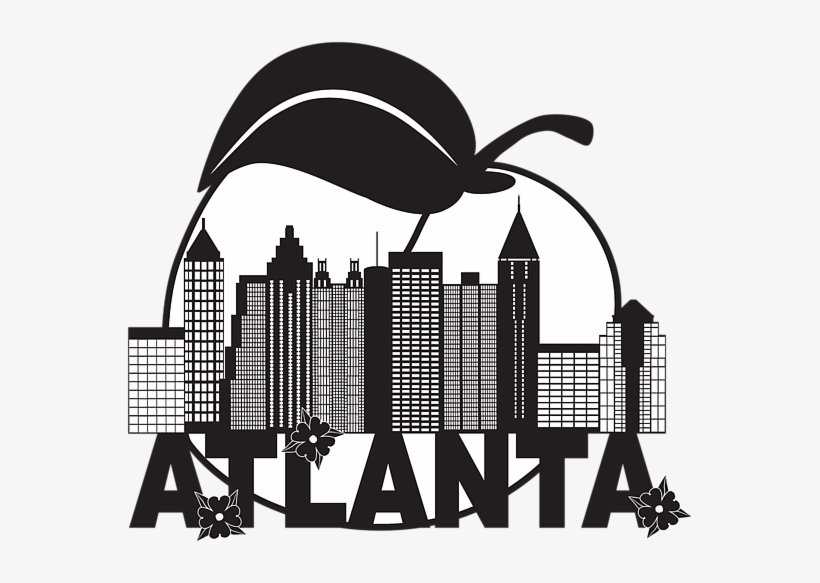 Bleed Area May Not Be Visible - Atlanta Georgia In Black And White, transparent png #1818341