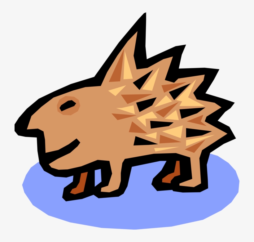 Vector Illustration Of Porcupine Rodent With Coat Of, transparent png #1818917