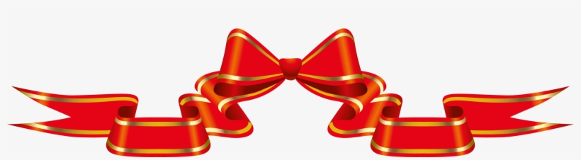 Red Banner With Bow Png Clipart Picture - Bow Ribbon Banner Clipart, transparent png #1819039