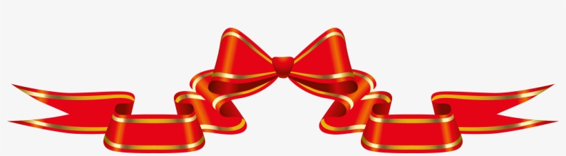 Red Banner With Bow Png Clipart Picture - Bow Ribbon Banner Clipart, transparent png #1819039