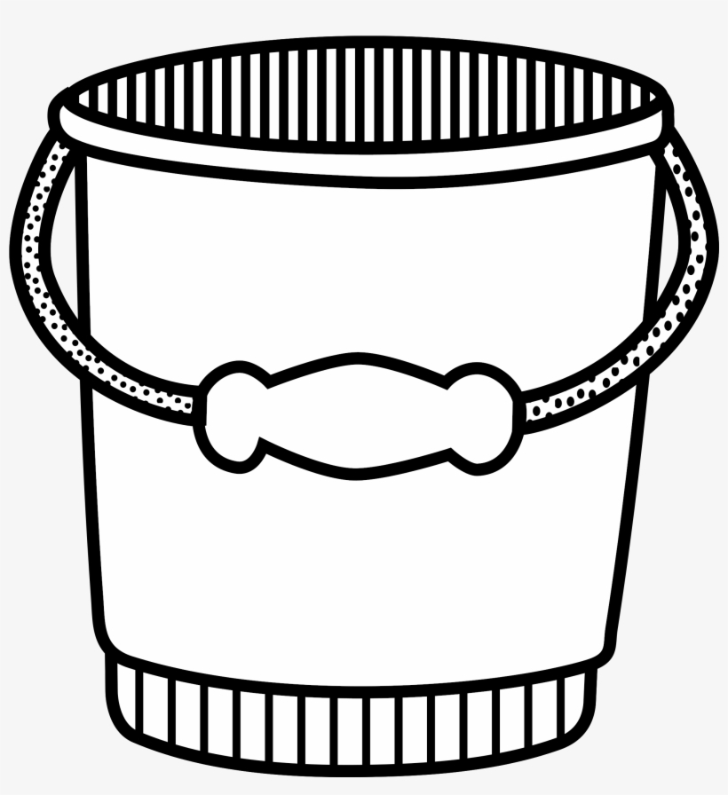 Bucket And Spade Line Art Computer Icons - Clip Art Black And White Bucket, transparent png #1819269