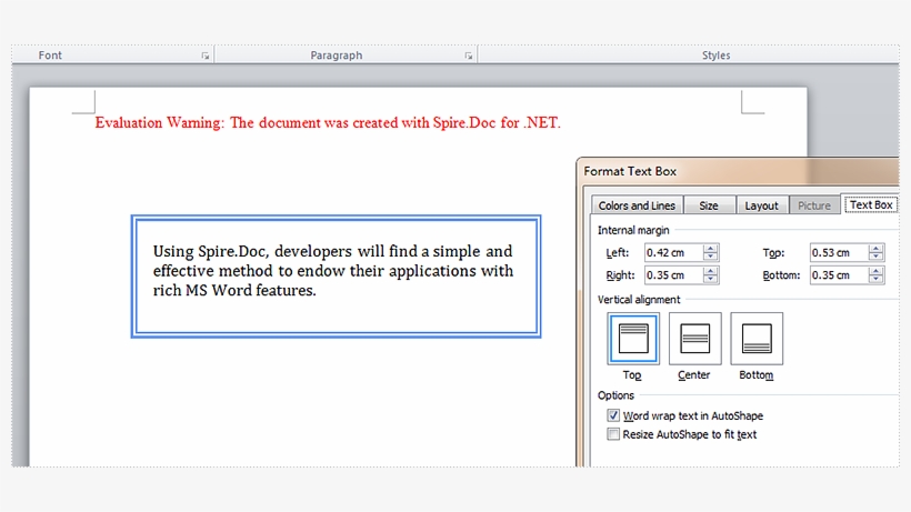 How To Set Internal Margin For Word Text Box In C - Microsoft Word, transparent png #1819328