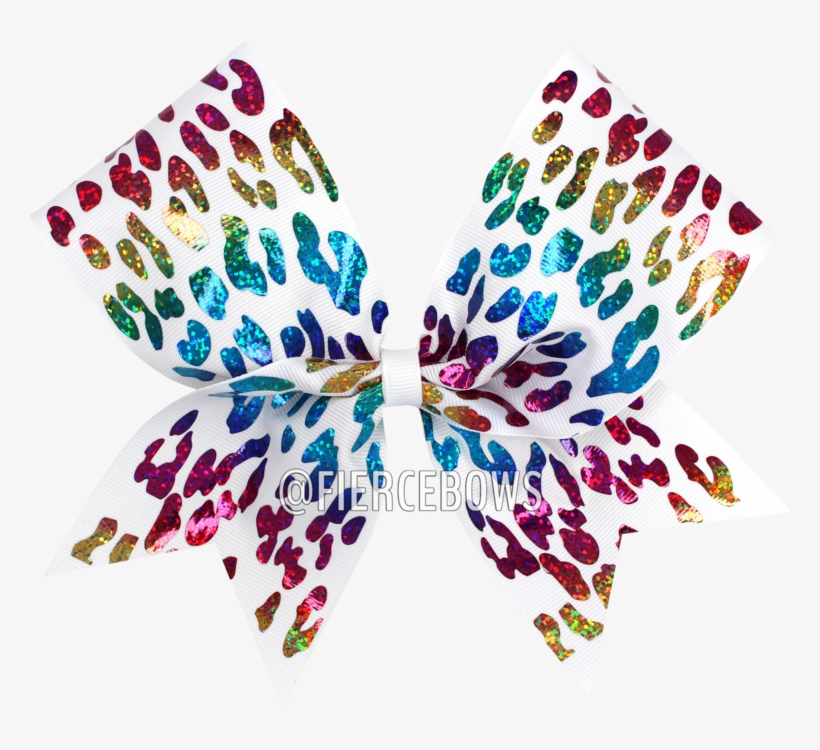 Rainbow Cheetah On White Bow, transparent png #1819481