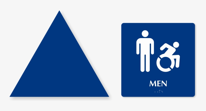 Blank Blue Triangle, Men New Isa Symbol Sign - Compliancesigns Plastic Ada All Gender Restroom Sign,, transparent png #1819747