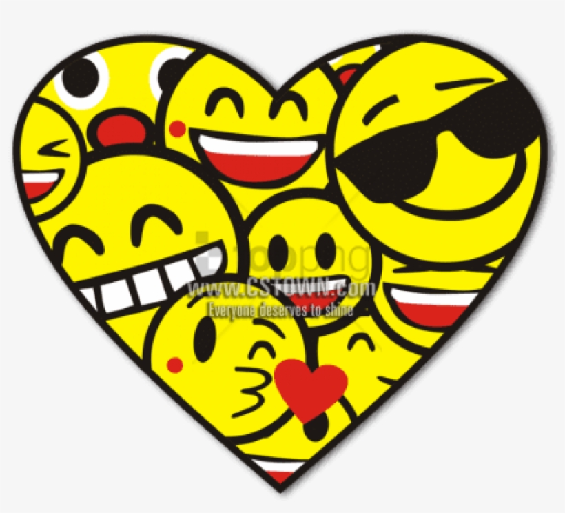 Heart Shape Smile Face Emoji Popular Vinyl Iron On - Heart, transparent png #1819910