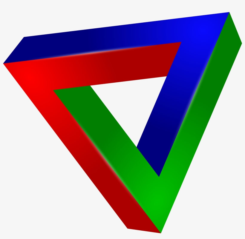 Big Image - Optical Illusion Triangle Colored, transparent png #1820282
