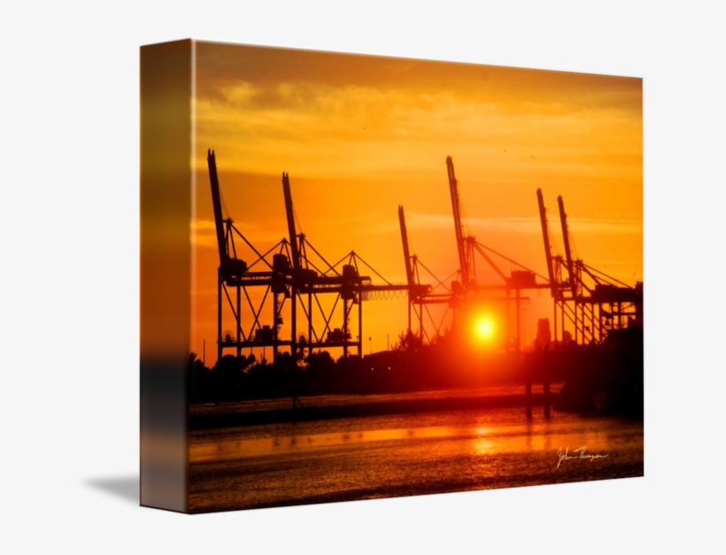 "ship Yard Sunset" By John Thompson - Gallery-wrapped Canvas Art Print 10 X 8 Entitled Ship, transparent png #1820820