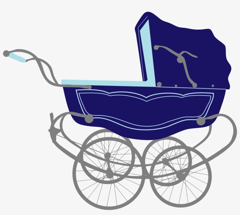 This Free Icons Png Design Of Vintage Blue Baby Stroller, transparent png #1821170
