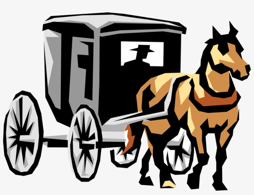 Amish Horse Drawn Image Illustration Of Pennsylvania - Horse Drawn Carriage Clipart, transparent png #1821288