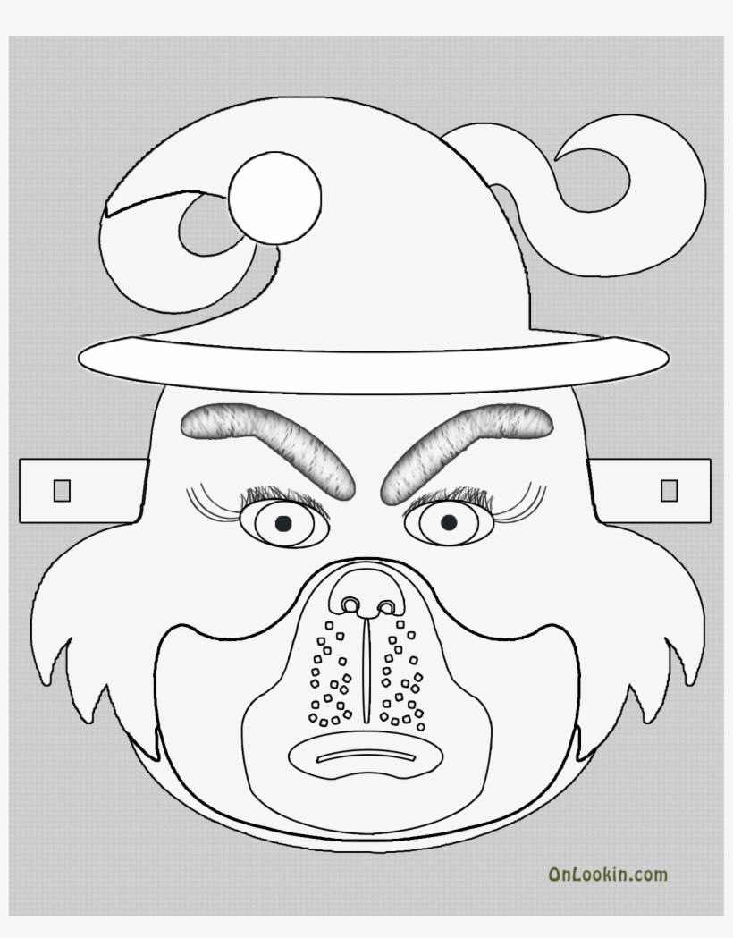 To Download Grinch Santa Face Mask Cut Out With Blank - Mask, transparent png #1822161