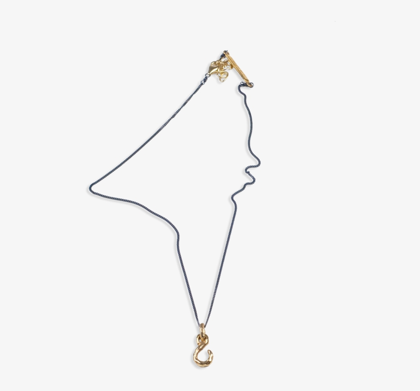 Fish Hook Necklace Gold - Necklace, transparent png #1822322