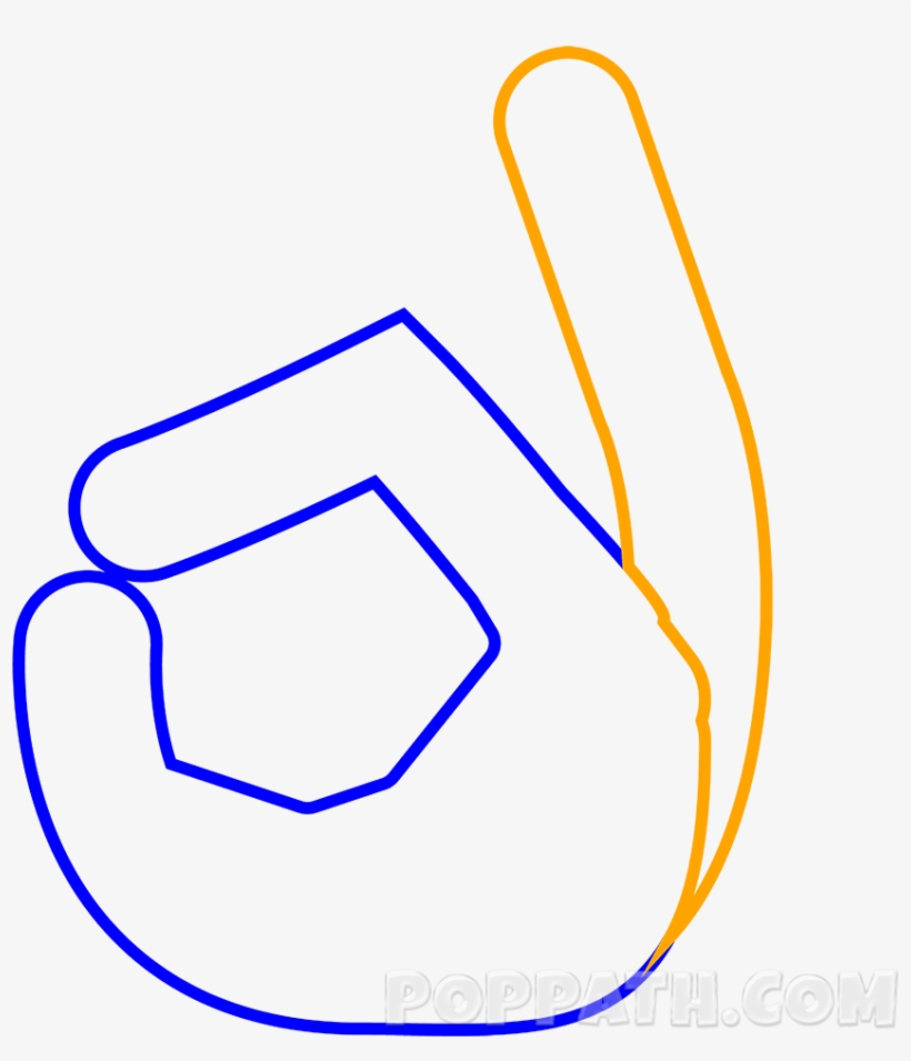How To Draw An Ok Emoji Pop Path - Drawing, transparent png #1822948