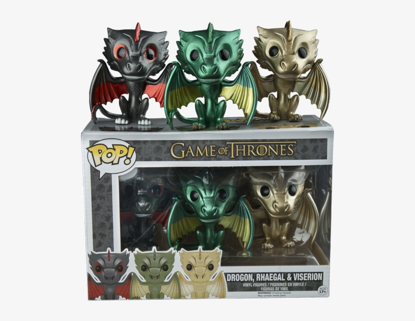 Game Of Thrones Drogon, Rhaegal & Vision Metallic Dragon - Figurine Pop Game Of Thrones Dragon, transparent png #1823837