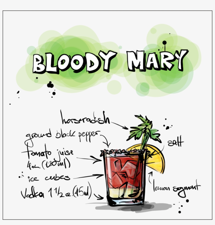 Bloody Mary Bar Signs Clipart Bloody Mary Cocktail - Саміе Популярніе Коктейли, transparent png #1824542