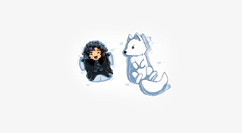 The Best T Shirt Designs & Artwork - Jon Snow And Ghost Cute, transparent png #1824567