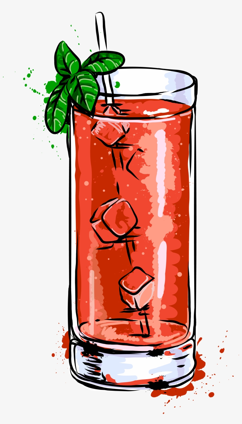 Red Drink Png - Cocktail Bloody Mary Drawing, transparent png #1824658