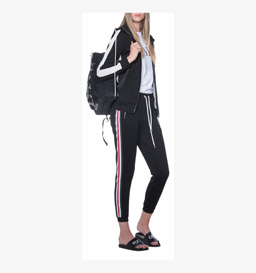 True Religioncrop Sport Black // Sweatpants With Stripes - Girl, transparent png #1824984