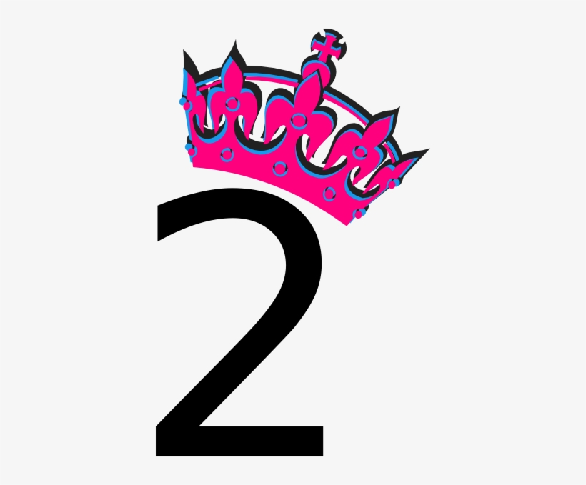 Pink Tilted Tiara And Number - Number 2 Pink, transparent png #1825413