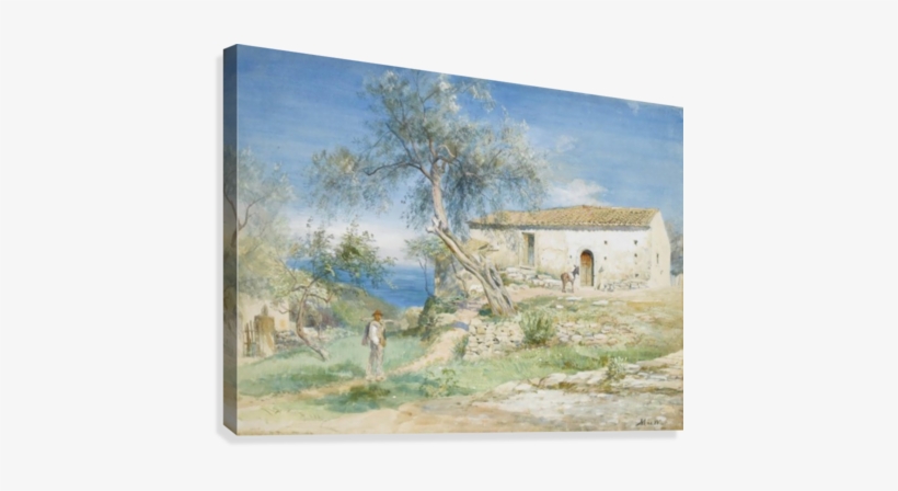 A Villa At Taormina Canvas Print - Taormina, transparent png #1825716