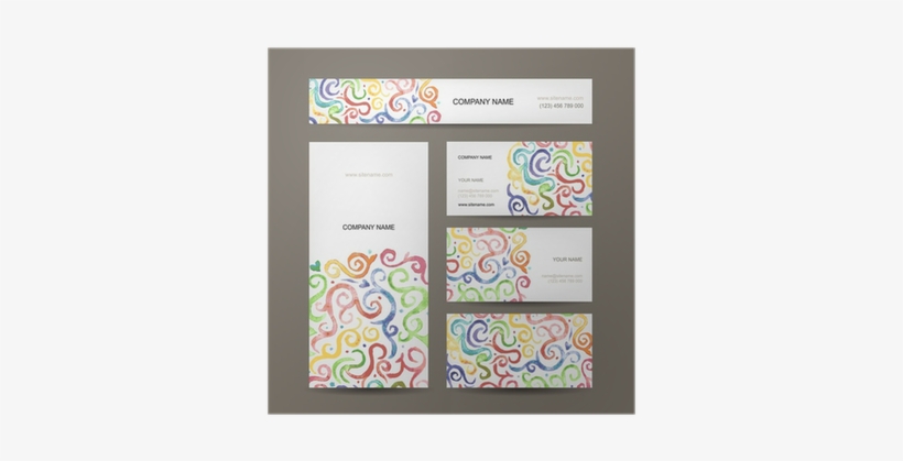 Business Cards Collection With Watercolor Waves Design - Watercolor Painting, transparent png #1825877