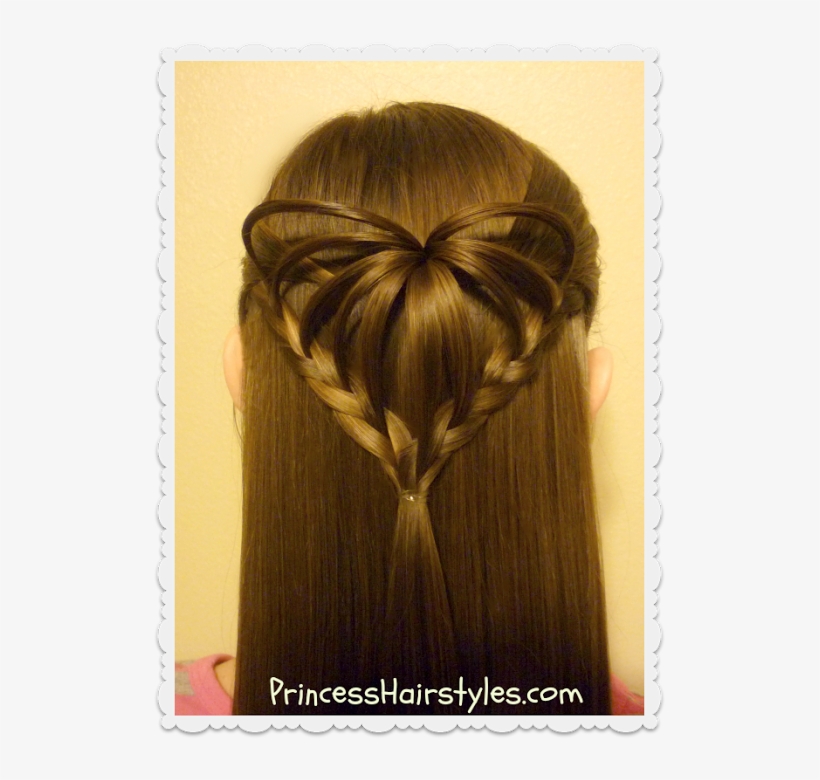 Hairstyles For Girls - Valentine's Day Hearty Hairstyles, transparent png #1826205