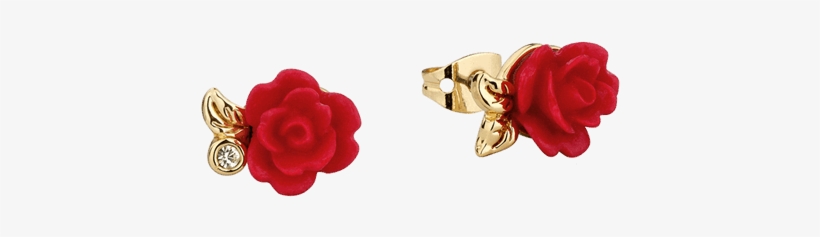 Beauty And The Beast - Beauty And The Beast Rose Earrings, transparent png #1826209