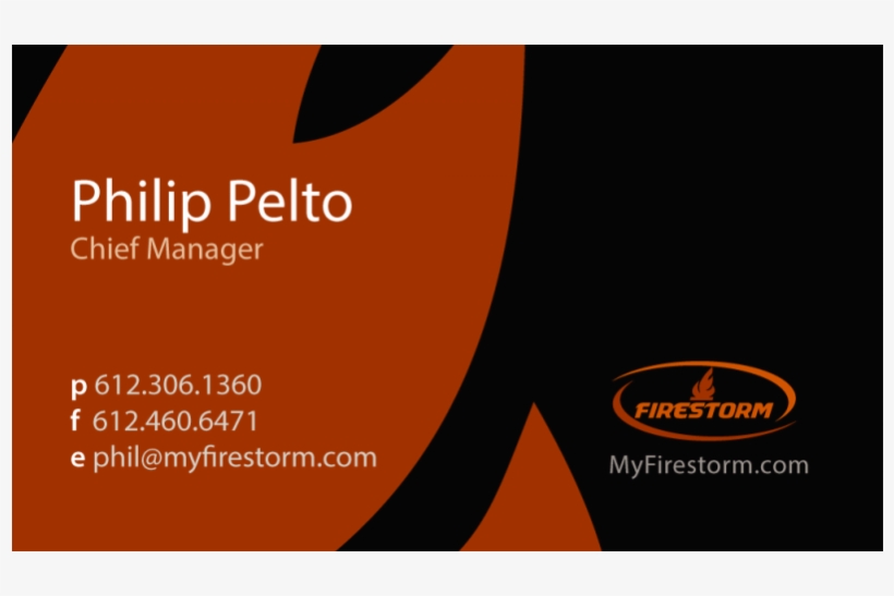 Firestorm-businesscard - Graphic Design, transparent png #1826537