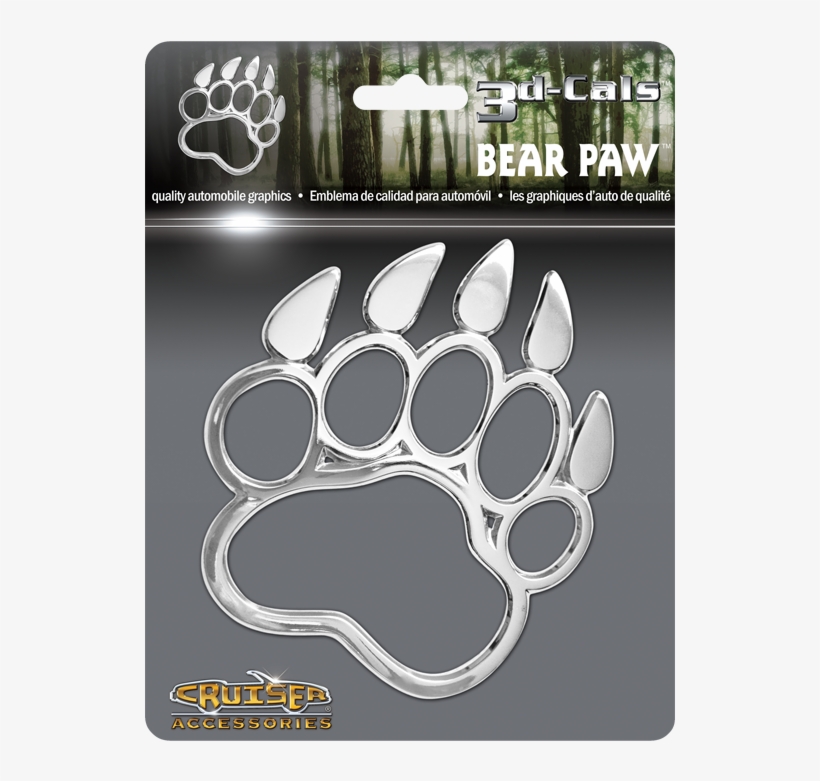 3d-cals Bear Paw, Chrome - Cruiser Accessories Bear Paw Automotive Decal, Chrome, transparent png #1826584