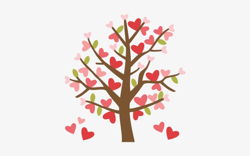 Valentine Tree Clipart - Cute Valentines Day Clipart, transparent png #1826612