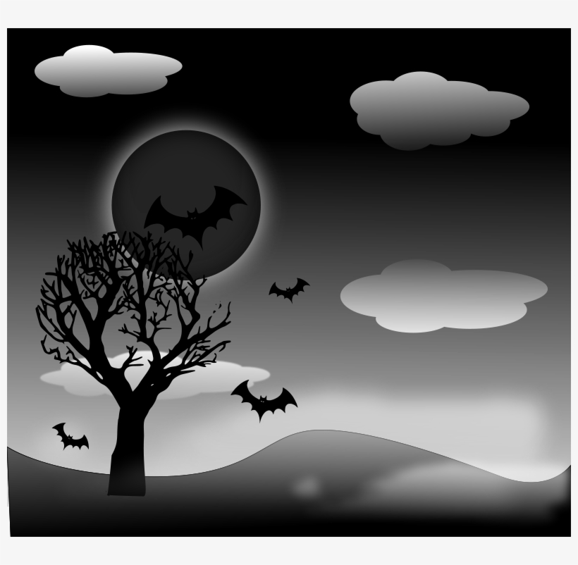 Halloween Night With Bats Vector Background - Halloween Spare Tire Cover, transparent png #1826862