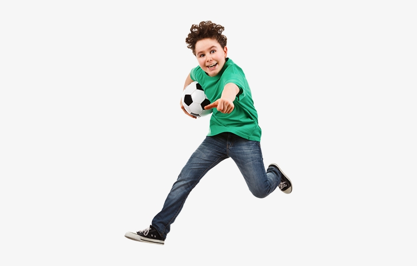 Elementary Student Jumping With Soccer Ball - Niño Corriendo Fondo Blanco, transparent png #1827244