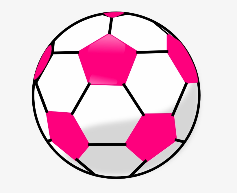 Soccer Ball With Hot Pink Hexagons Clip Art - Desenho Bola De Futebol, transparent png #1827260