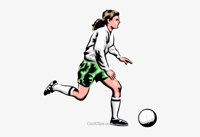 Soccer Player Dribbling Ball - Girls Soccer Clip Art, transparent png #1827360