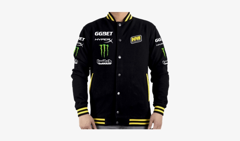 Navi Varsity Black Yellow Jacket Frontv2-400x400 - Navi Vincere Bomber Jacket, transparent png #1827460
