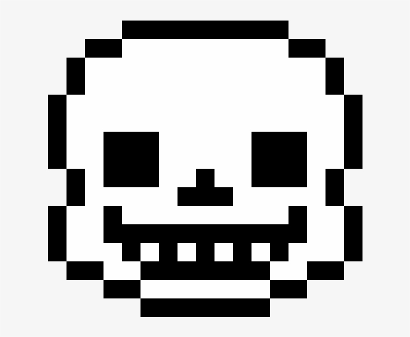 Sans' Head - Undertale Pixel Art, transparent png #1828082