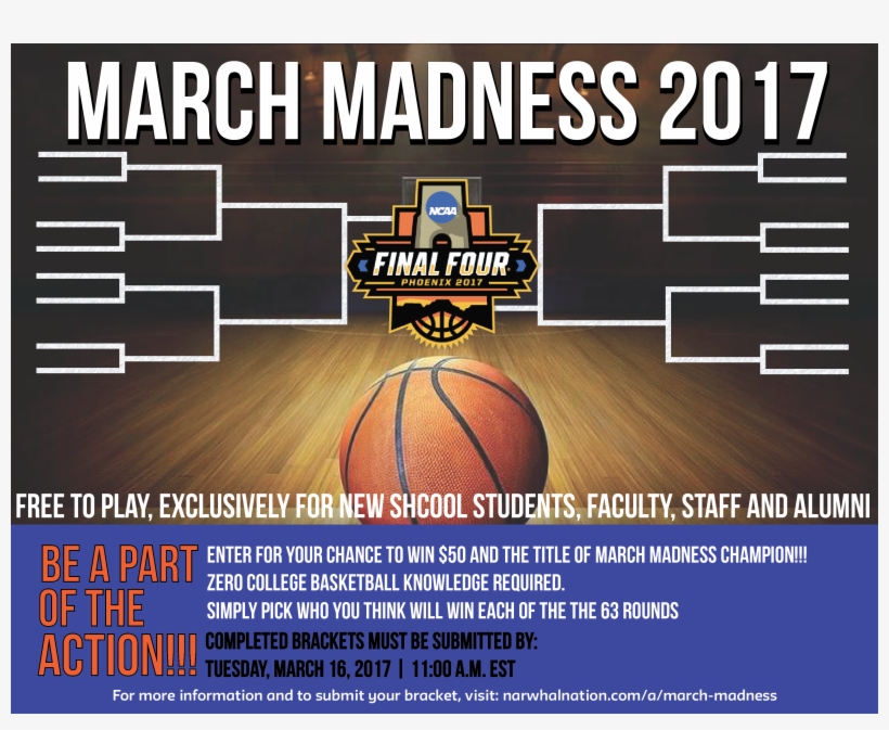 S17 March Madness Flyer Png - 2017 Official Ncaa Final Four March Madness Basketball, transparent png #1828196