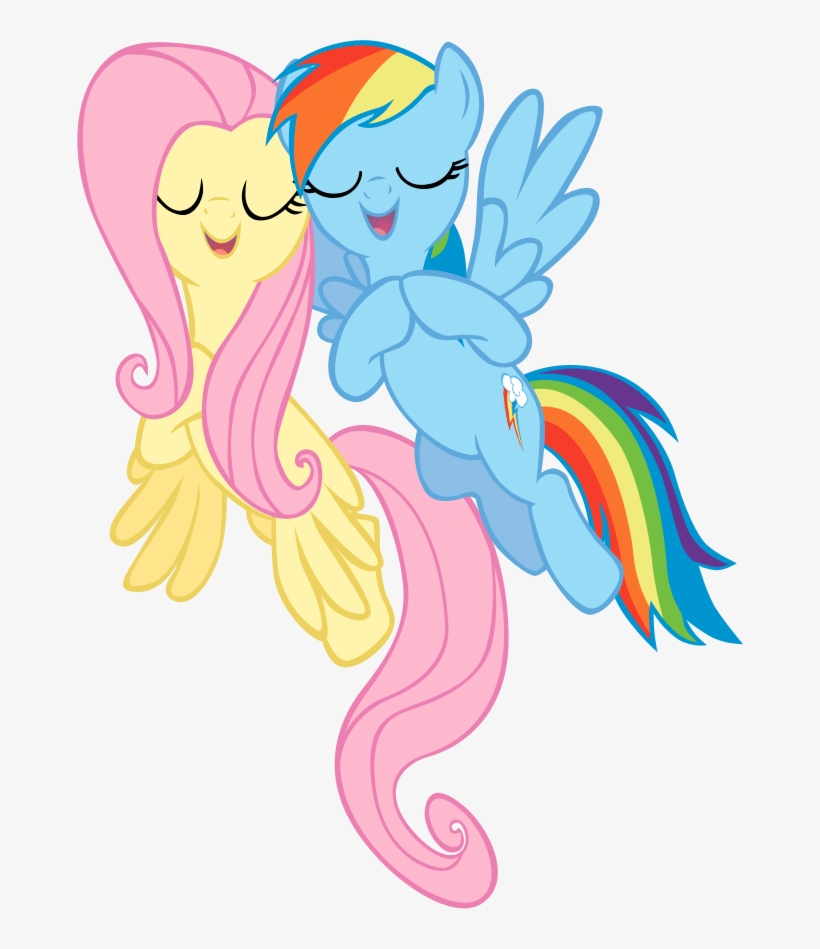 Fluttershy Rainbow Dash Rarity Applejack Pink Mammal - Fluttershy And Rainbow Dash Png, transparent png #1828489