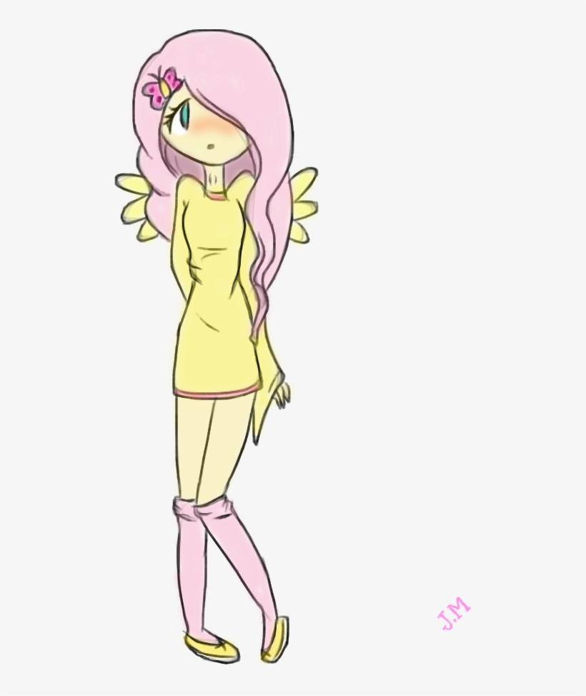 28 Collection Of Fluttershy Human Drawing - Human, transparent png #1828575