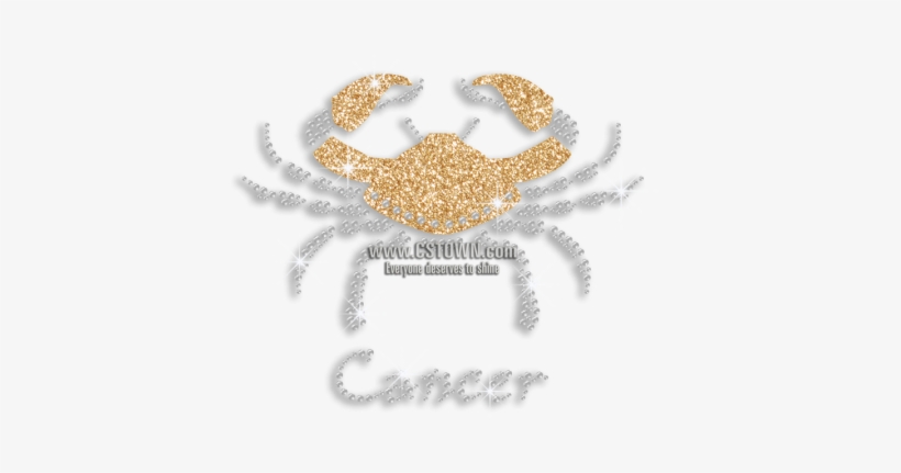 Bling Cancer Zodiac Iron-on Glitter Rhinestone Transfer - Illustration, transparent png #1828612