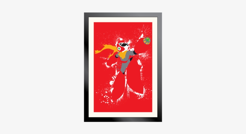 Proto Man Splatter Art Poster - Mega Man, transparent png #1828715
