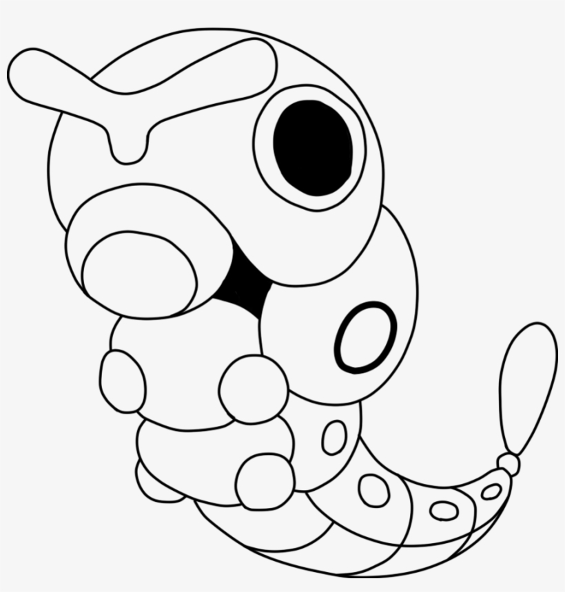 Pokemon Coloring Pages Caterpie - Caterpie Coloring Page, transparent png #1830378