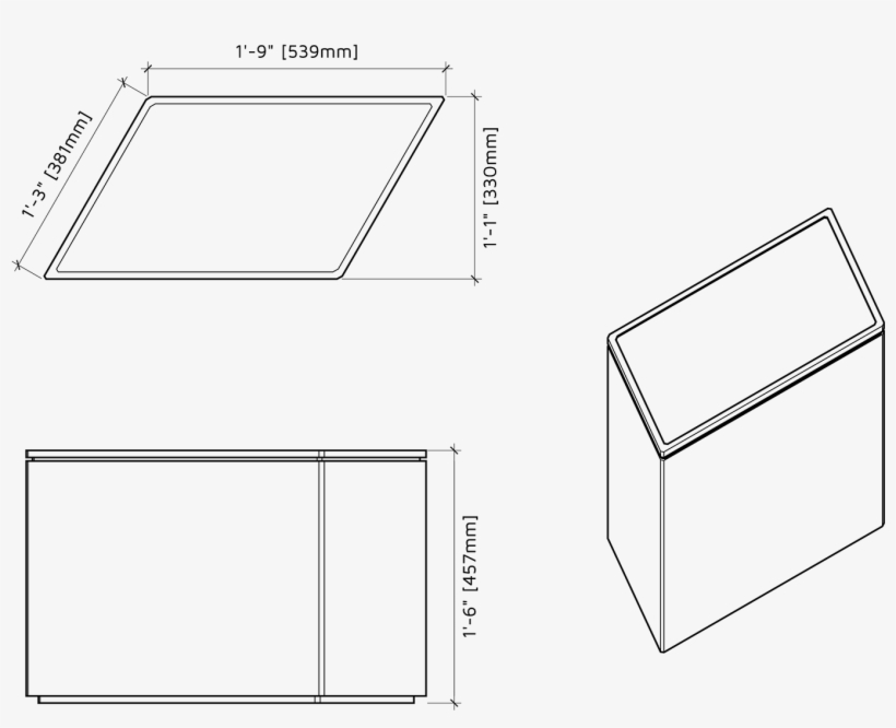 Based On The 15 Inches, The Other Two Side Dimensions - Diagram, transparent png #1830398