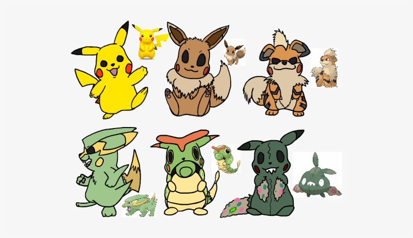 I Made A Pokemon Variations For Pikachu With Eevee, - Growlithe And Pikachu And Eevee, transparent png #1830451