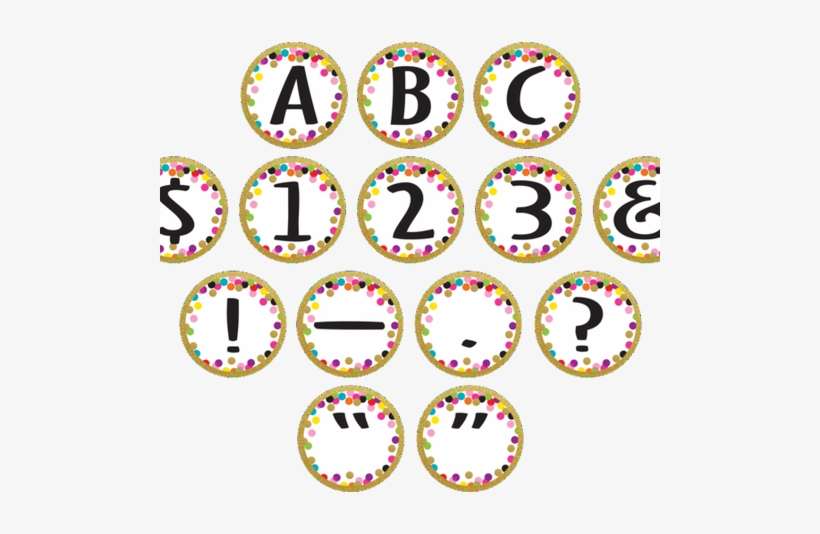 Confetti Circle Letters - Circle Confetti Letters Teacher, transparent png #1830569